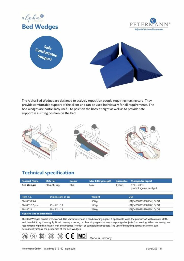 Data Sheet Bed Wedges